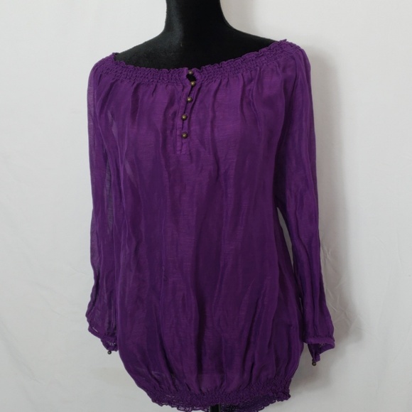 purple sheer blouse
